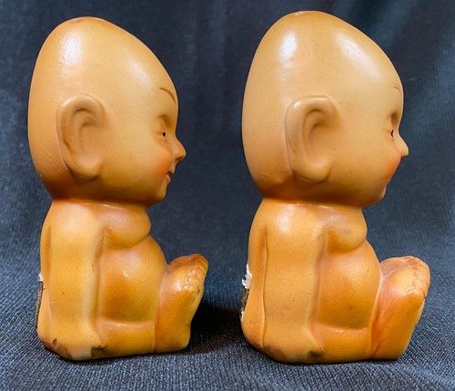 Japan Billiken Brings You Luck Salt & Pepper Shakers Cone Head Halloween Budha - Picture 5 of 9