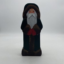 9.5 Hand Painted Wooden Santa Claus St. Nick Figure Plaque Folk Art