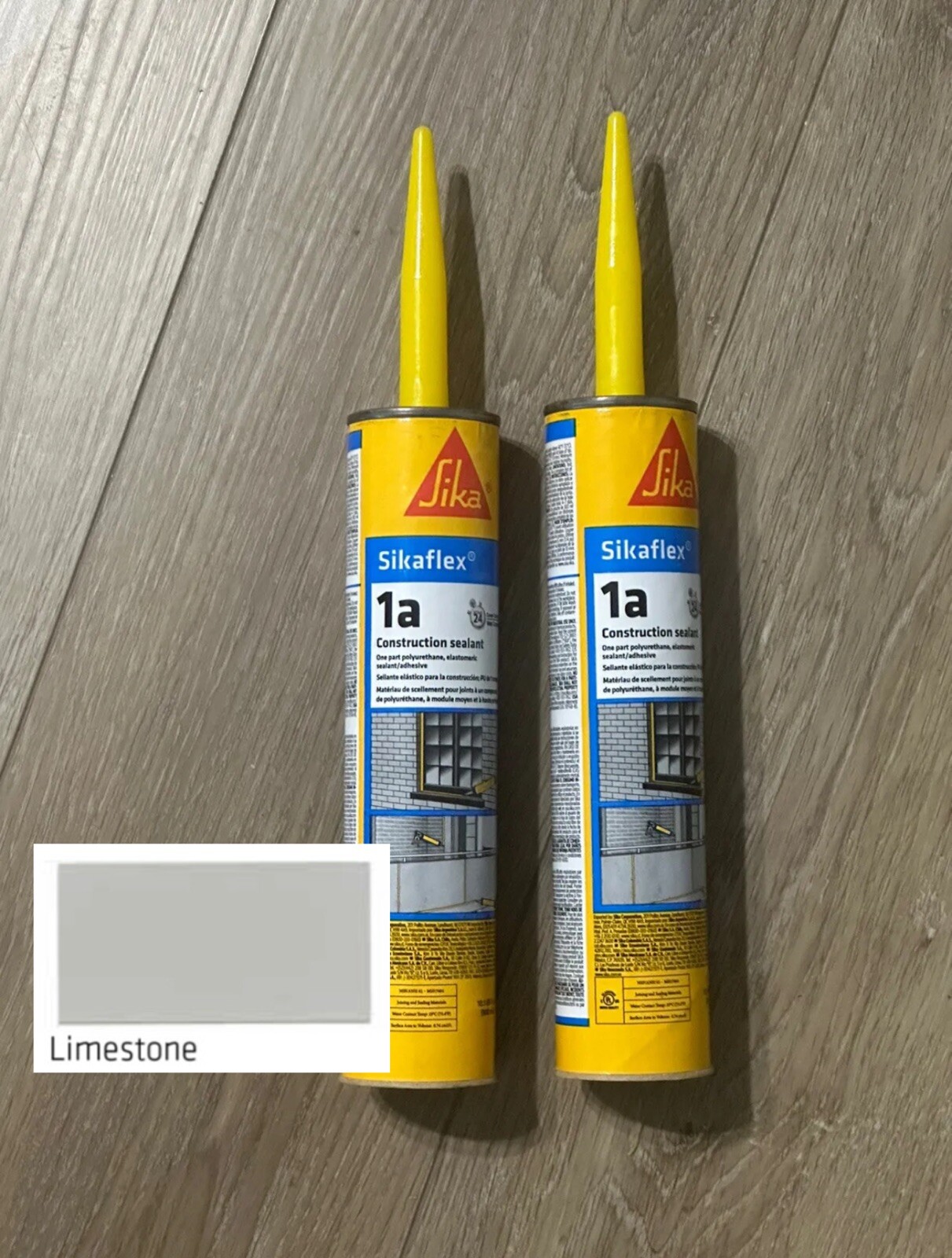 2 Pack Sikaflex 1A Polyurethane Construction Sealant, Limestone, In Date