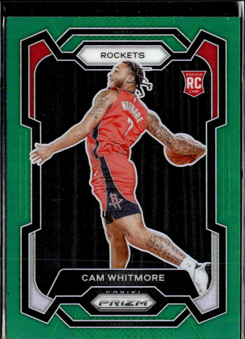 2023-24 Panini Prizm #129 Cam Whitmore Prizms Green Rookie Houston Rockets