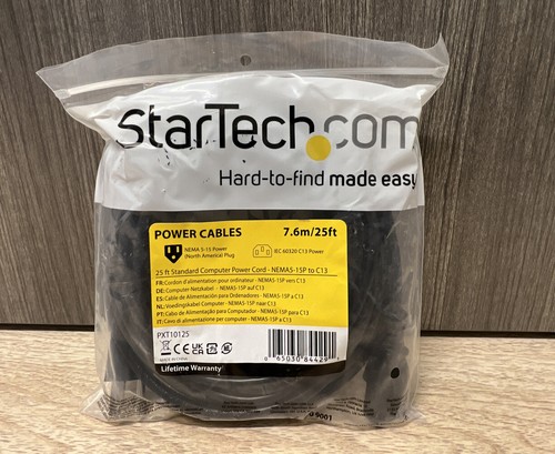 ✅StarTech 25 ft Standard Computer Power Cord, Black New ✔️ - Picture 2 of 3