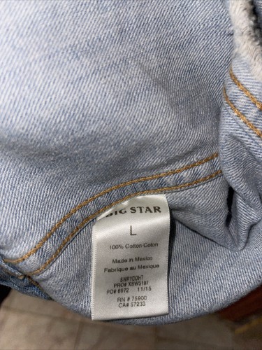 BIG STAR 'HAMPTON' Women's Distressed Blue Jean Biker Vest Sz Large - Picture 3 of 5