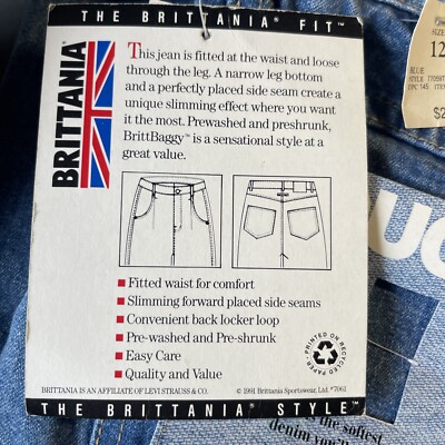 Vtg 1990s Jeans Brittania WOMENS Denim Size 12 77059T82 Britt Baggy Rare