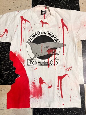 Vintage Shark Attack Shark Club Ft. Walton Bite Single Stitch