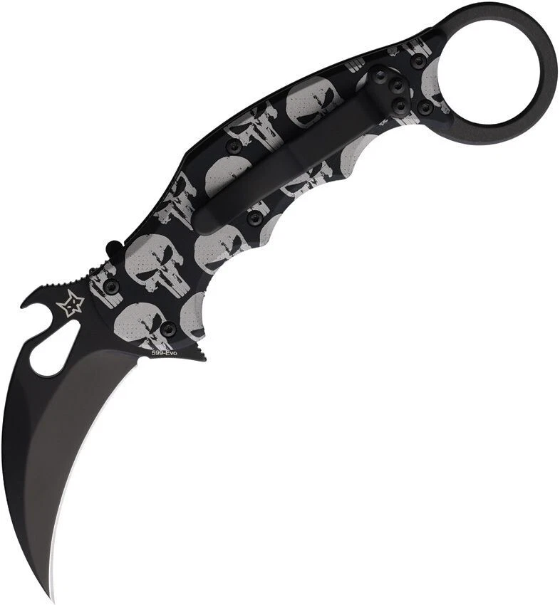 Cuchillo Plegable Fox Linerlock 2.5 Bohler N690 Hoja Karambit Acero Mango Aluminio Foto 2 de 3