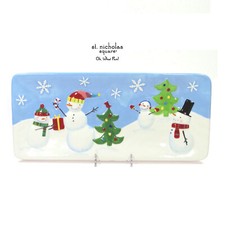 St. Nicholas Square OH WHAT FUN 14.5" Treat Tray Cookie Platter Snowman Gifts