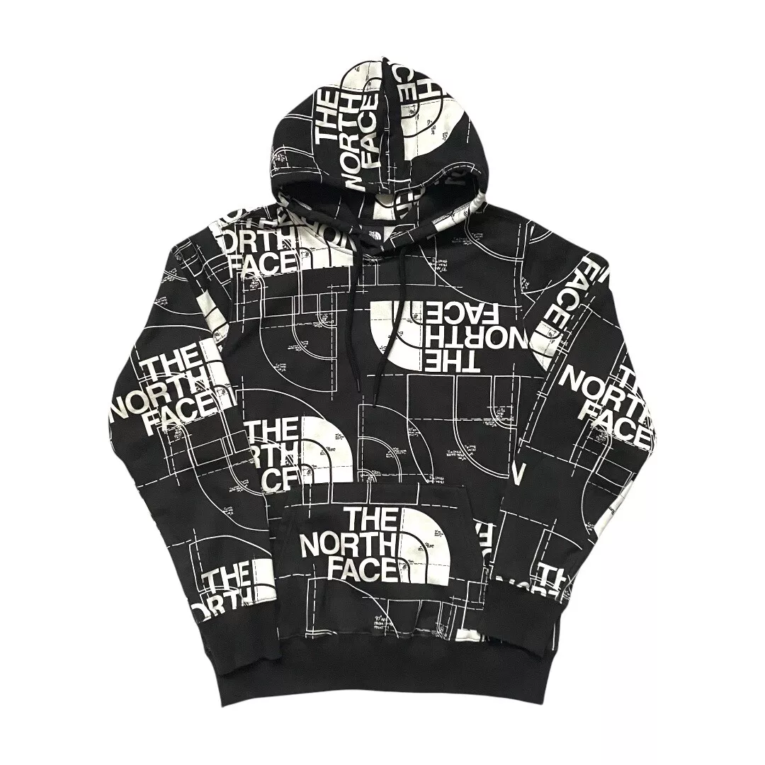 The North Face Logo Print Cotton Blend Hoodie Gray