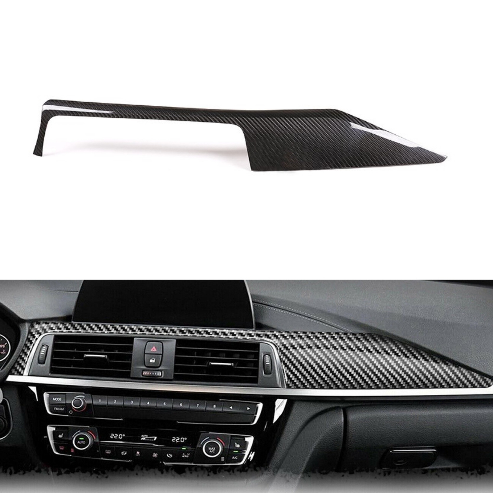 Real Carbon Fiber Interior Dashboard Center Trim Fit for BMW 3 Series