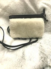 Exotic ETIENNE AIGNER Sheepskin Shearling &  Black Leather Cross-Body Handbag