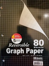 REVERSIBLE QUALITY GRAPH PAPER QUAD Ruled NOTEBOOK GRID PAD 4  5 SQ 8.5 x 11 L