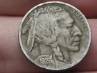 1926 P Buffalo Nickel 5 Cent Piece- Philadelphia, Dark/Black, VF Details