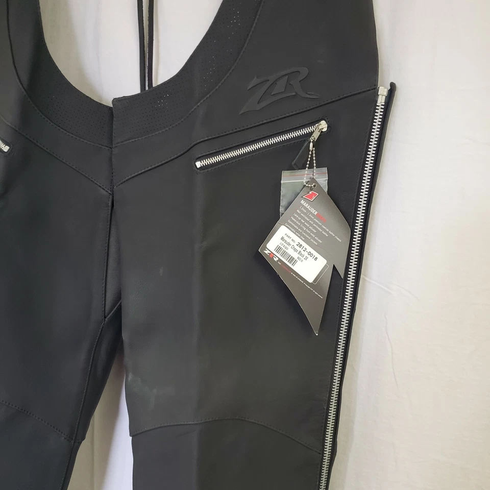 Z1R Marauder Leather Motorcycle Chaps Pants Black - Men's 2XLarge XXL 2XL Foto 3 de 4