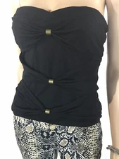 XOXO Collection Strapless Top with Gold Accents Jr’s Size Large- Women’s Small