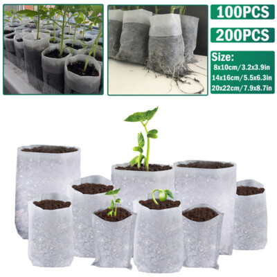 Biodegradable Plant Root Grow Bags Non-woven Nursery Bag Fabric Seed Starter Pot