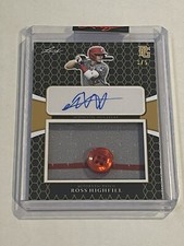 2021 LEAF PERFECT GAME ROSS HIGHFILL RC ROOKIE BUTTON AUTO # 3/5