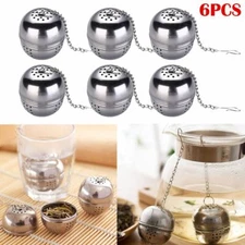 6X Tea Infuser Ball Mesh Loose Leaf Herb Strainer Stainless Steel Secure Locking