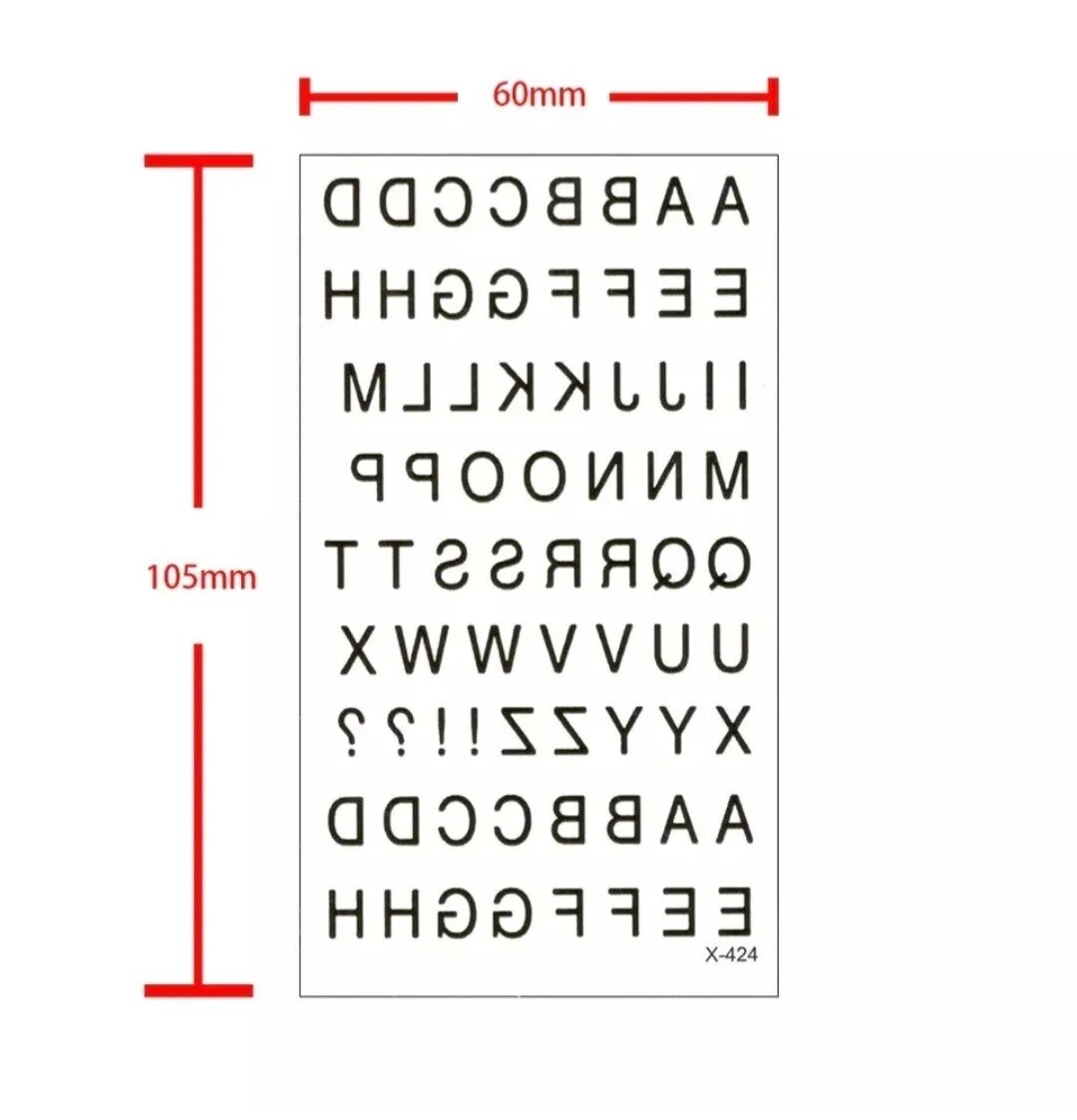 Temporary Tattoo Letters Fake Body Art Sticker Waterproof Men Women eBay