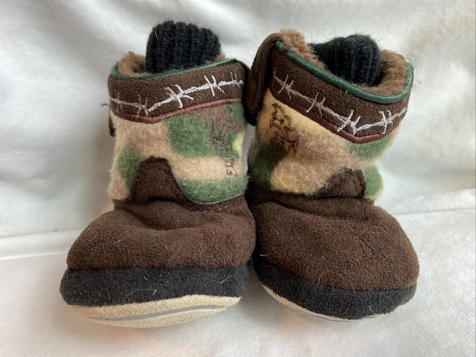 Botas "Cowboy Kickers" Zapatillas Niño Pequeño Talla 12-18 meses Marrón Verde ¡BONITAS! Foto 2 de 4
