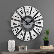 FirsTime & Co. White Numeral Windmill Wall Clock, Large Vintage Decor for Liv...