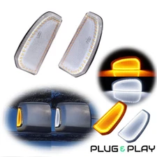 Clear Side Mirror Lamp Switchback LED Turn Signal Lights For 07-21 Toyota Tundra