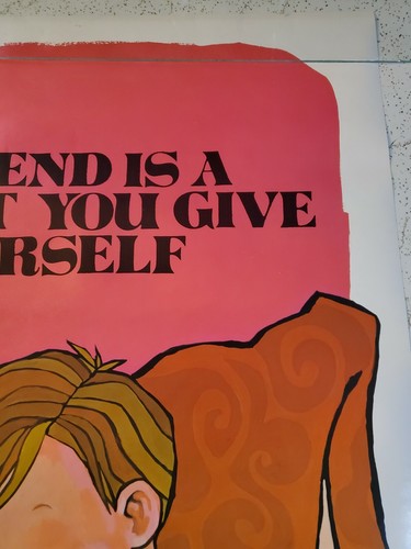 Vintage Friend Is A Present You Give Yourself Poster 1971 Kersten Bros NOS Rare - Picture 10 of 12