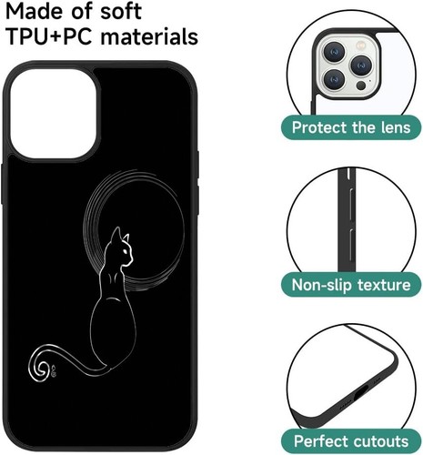 Deluxe Case For iPhone SE4 16E 12 13 14 15 16 Pro Max Design Outline Cat Pattern - 第 14/25 張圖片