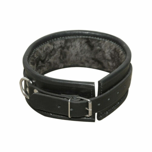 BDSM Sex Neck Collar Restraint Fur Lining Collar with D-RING Head Harness BDSM - Picture 5 of 7
