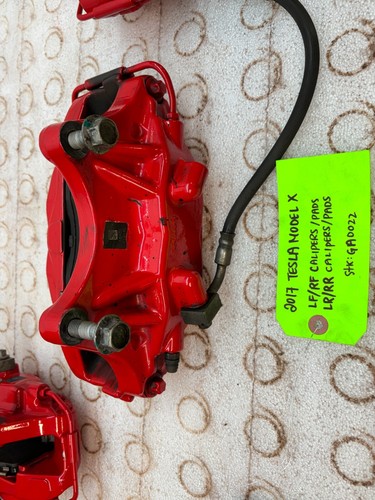 PINZAS DE FRENO BREMBO DELANTERAS TRASERAS 17 18 19 20 TESLA MODELO X P100D OEM ROJAS - Imagen 19 de 24