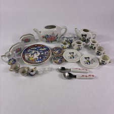 Lot of Vintage Miniature Tea Set Pots Plates Spoons Floral/Chinese Designs