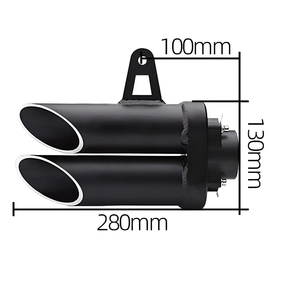 Tubo de escape doble orificio 280 mm puntas de silenciador para Honda CBR1000RR CBR600RR CBR500R Foto 2 de 4