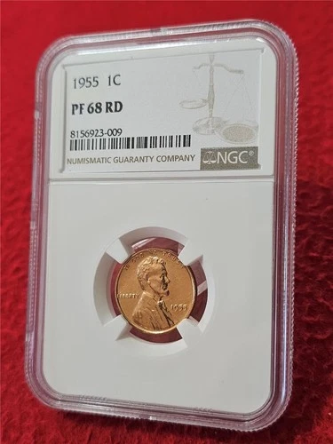 1955 LINCOLN WHEAT BACK PENNY    NGC PF 68 RD                           #T0607