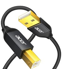 acer Printer Cable 10ft, USB A to B Cable, High Speed Nylon Scanner 10 FT