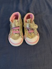 See Kai Run Shoes Belmont Baby Girls Sz 5 Sneakers High Tops Gold Shine