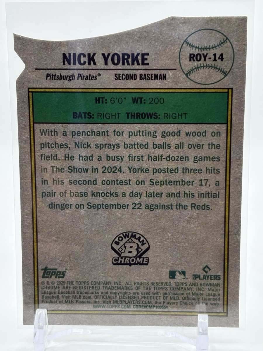 2025 Bowman Chrome NICK YORKE RC Rookie Of The Year Favorites #ROY
