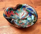Vintage Murano Glass Tutti Frutti Amethyst Bowl 5.5"