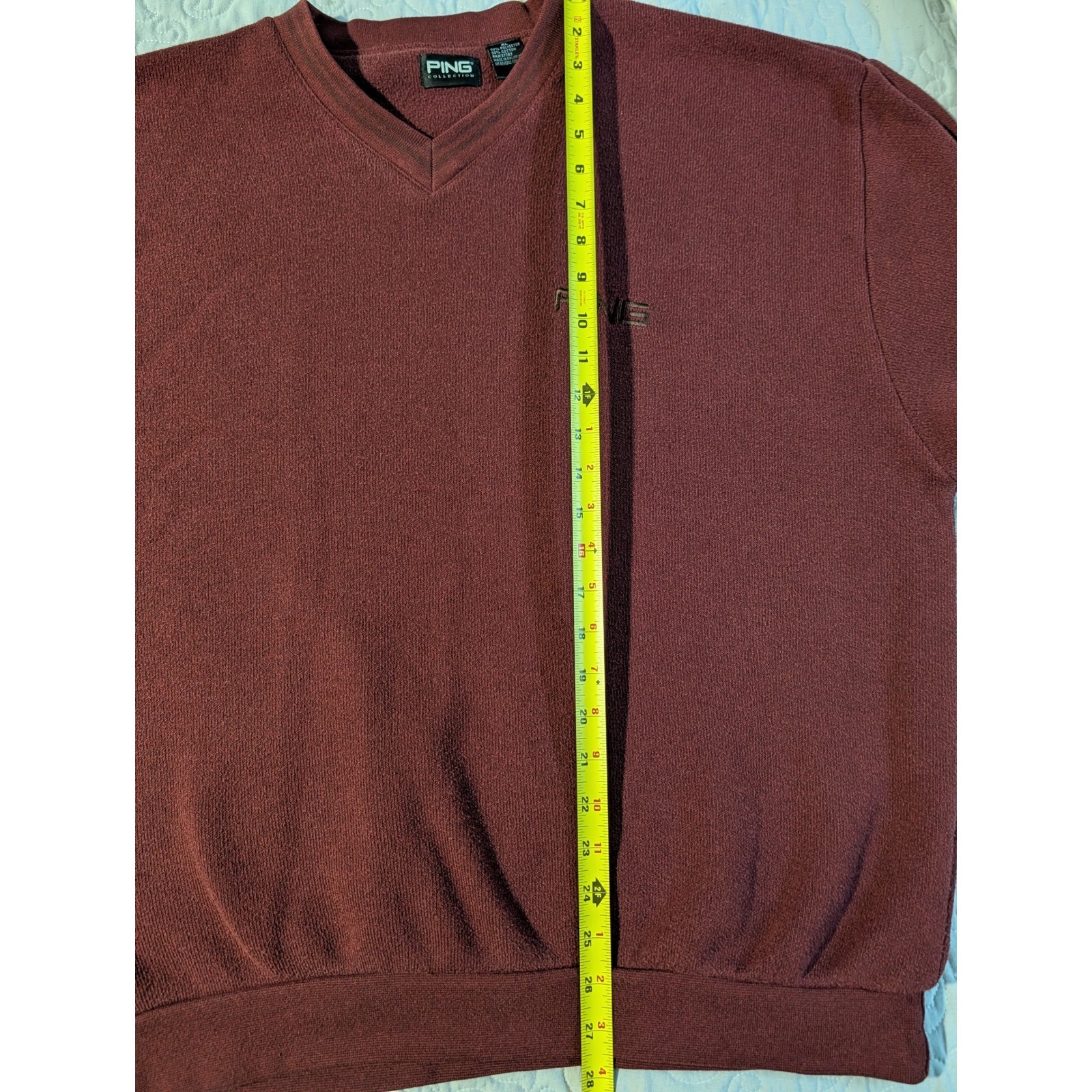 PING Collection Burgundy V Neck Pullover Sweater … - image 6