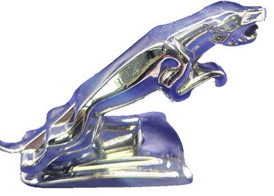 leaping cat ornament small w/adhesive mount
