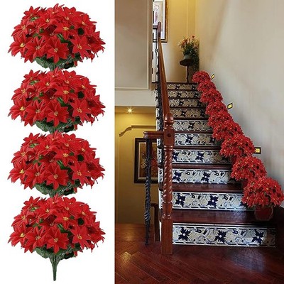 Cherish the Season with a Vibrant Collection of 4PC Christmas Flowers Decor