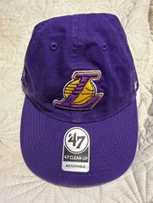 '47 LA Lakers Clean Up Purple Adjustable Strap Dad  Hat Cap NBA  New RIP KOBE