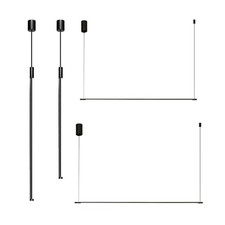 Linear Pendant Light Matte Black Chandelier Light Fixture for Dining Table