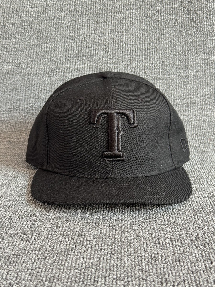 New Era Texas Rangers 9FIFTY Snapback Hat Black on Black Tonal One Size