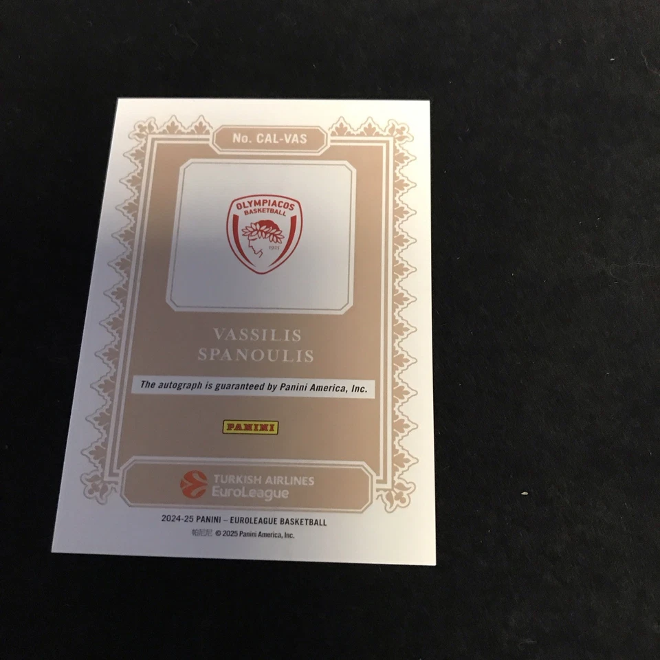 Vassilis Spanoulis 2024-25 Panini Prizm Euroleague Calligraphy Auto #CAL-VAS (b - Image 2 of 2