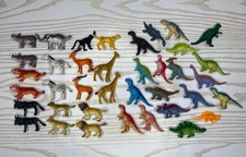Plastic Animal Dinosaur Toy Figures Lot 38 Zoo Safari Prehistoric Mix Mini