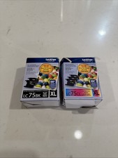 Lot 4 Genuine BROTHER LC75BK LC75C LC75M XL Ink Cartridge Exp 2026 2027 READ