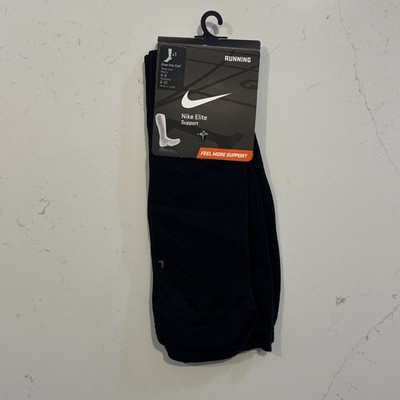 Nike Elite Support Over-The-Calf Black Running Socks Men's 6-8 W 6-10 Medium