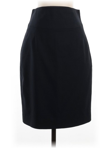 Jupe Droite Banana Republic En Laine Noire Brodée Fleurs - Taille 12, Occasion Très Bon état