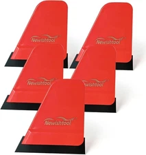 NEWISHTOOL 5 PCS Small Squeegee for Vinyl, Window Tint Mini Red 