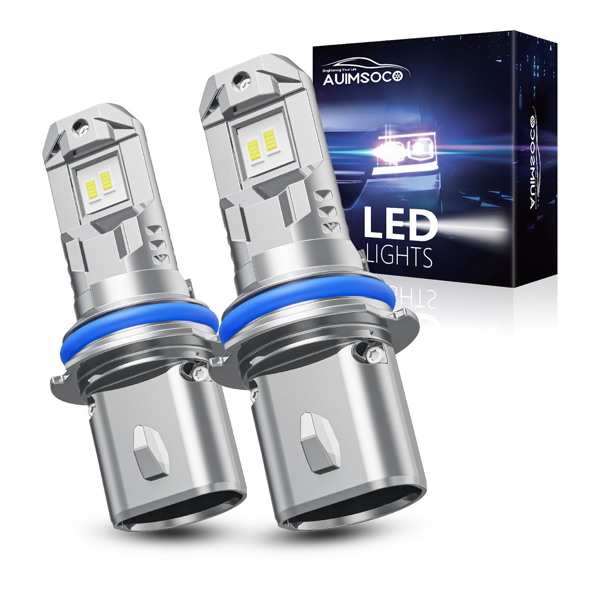 9007 HB5 LED Headlight Bulbs High Low Beam 60000LM White Super Bright 2pcs