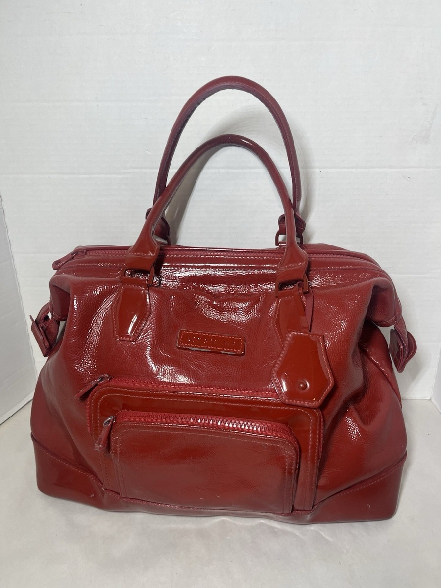Longchamp Legende Verni Handbag Red Patent Leather Satchel Large