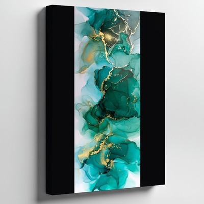 Create An Abstract Composition Featuring Swirling Fluid Shapes In Rich Wall Art